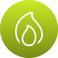 Icon showing reduced wildfire risk through thinning.