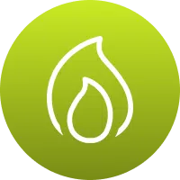 Icon showing reduced wildfire risk through thinning.