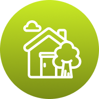 Icon representing increased safety in thinned woodland areas.