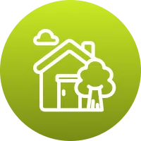 Icon representing increased safety in thinned woodland areas.